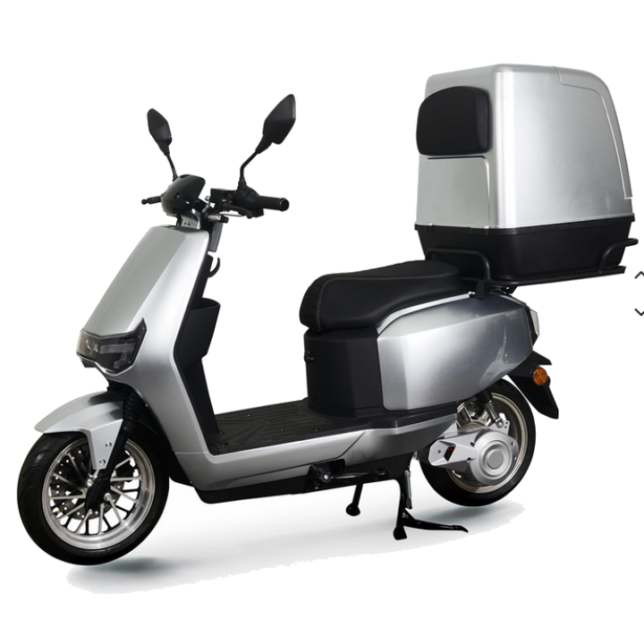 Elektrnis motoroleris E-GO S21 1500W Li-ion su picų dėže pilkas